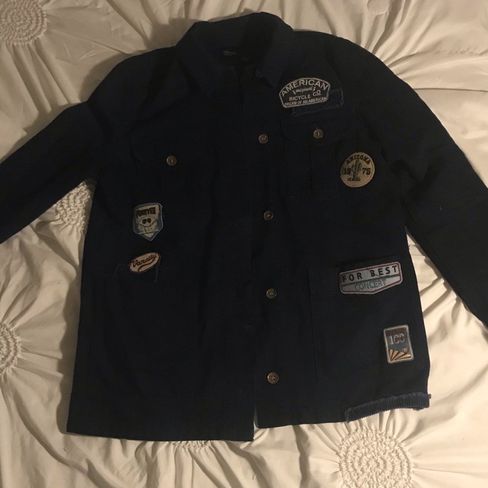 Zara Trafaluc Patch Army Trucker Jacket